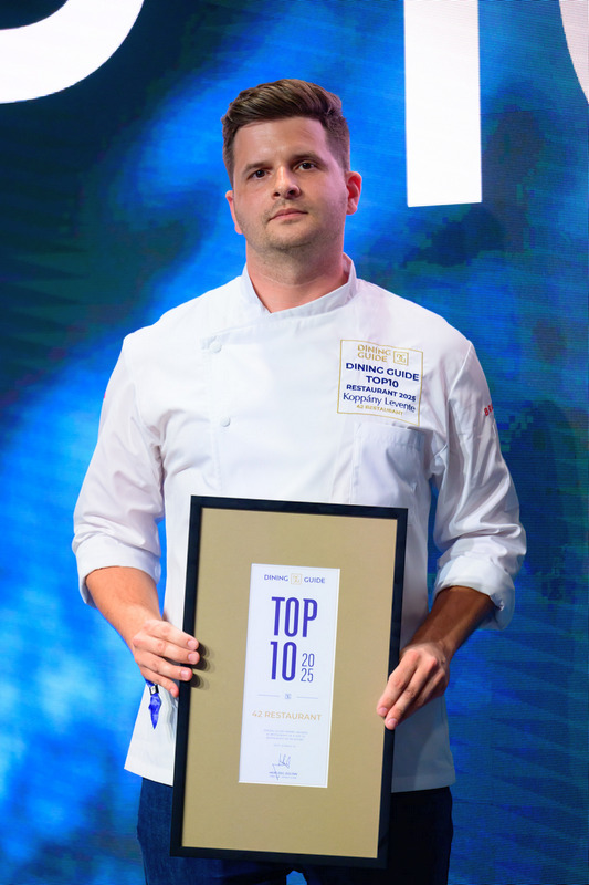 Dining Guide díjátadó gála 2025. Koppány Levente 42 Restaurant. HOL Magazin 2025.